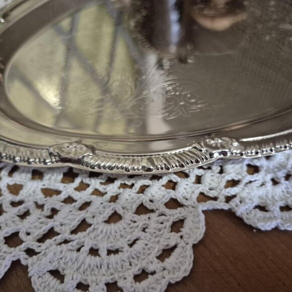 Vintage Silver-toned Serving Tray & FREE Bread Basket - Picture 5 of 16